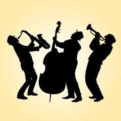 silhouette of a group of musicians