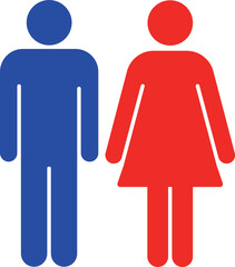 赤と青のトイレの男女マークのイラスト・アイコン素材