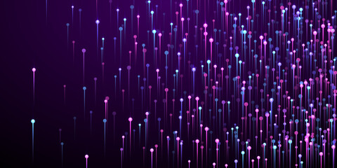 Dynamic glowing line beams fiber optics vector.