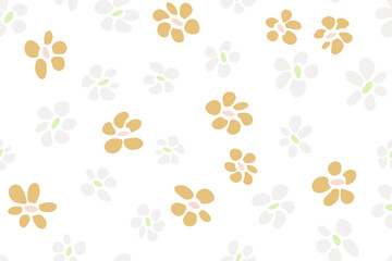 Simple flower seamless pattern vector tissue print design. Rustic floral fashionable fabric print.