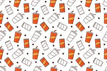 Soft drink soda seamless pattern vector