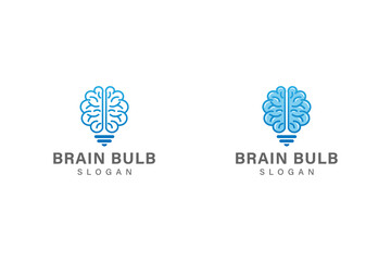 Brain light bulb logo design