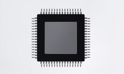 3D Rendering of semiconductor chip with studio lighting
