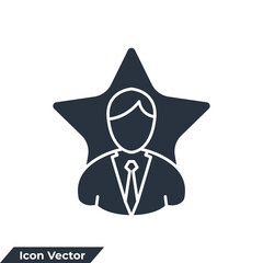 success icon logo vector illustration. People stars symbol template for graphic and web design collection