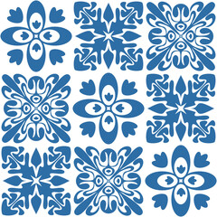 Azulejo tile seamless pattern for decor, vector illustration traditional spanish portuguese pattern for design