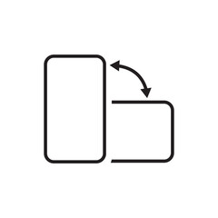 mobile phone rotation line icon on white  background