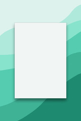 empty white paper page on mint green gradient background