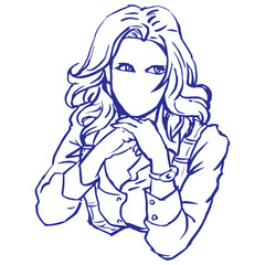 portrait of woman vector for card illustration decoration