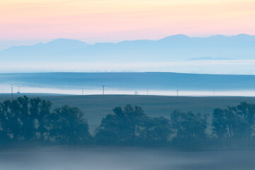 Sunrise at Rudno village in Turiec region, Slovakia.