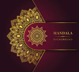 Creative luxury mandala background with golden arabesque pattern