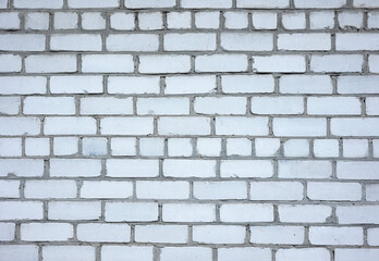 White brick wall background. Texture of a brick wall.