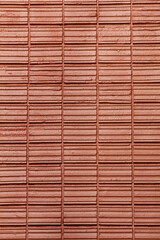 Empty Old Brick Wall Texture. Painted Distressed Wall Surface. Grungy Wide Brickwall. Grunge Red Stonewall Background. Shabby Building Facade With Damaged Plaster. 