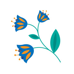 Obraz premium Bluebell flowers. Isolated vector illustration.
