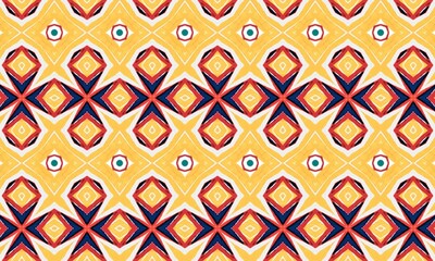 seamless pattern with geometric shape on red and yellow concept