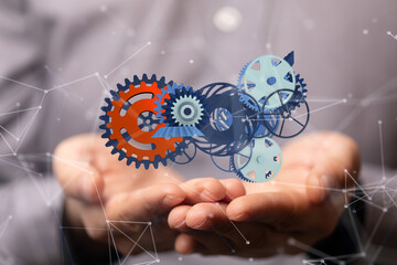 gear Technology background. Big data concept