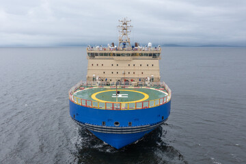 The ice breaker with a platform for helicopter landing.