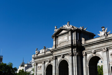 Fototapeta na wymiar Facade of the Puerta de Alcalá in Madrid. triumphal arch