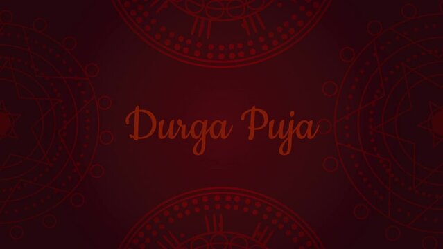 durga puja lettering with mandalas