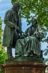 Fototapeta na wymiar Monument to the physicists and mathematicians Wilhelm Weber and Friedrich Gauss