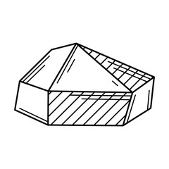 Illustration of crystal or mineral. Jewelry precious or semiprecious gem stone.