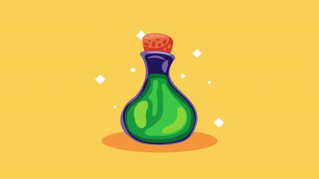 happy halloween animation with potion