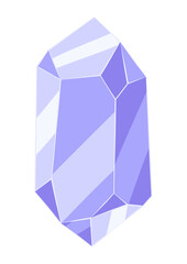Illustration of crystal or mineral. Jewelry precious or semiprecious gem stone.