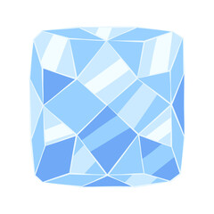 Illustration of precious gem stone. Jewelry crystal or crystalline mineral.