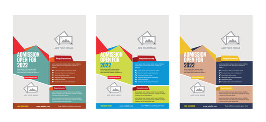 School students admission flyer template design