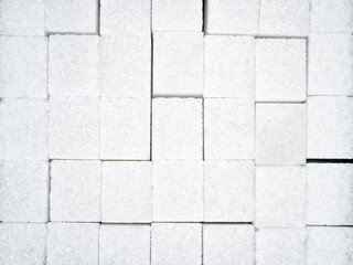 texture of white sugar cubes.
