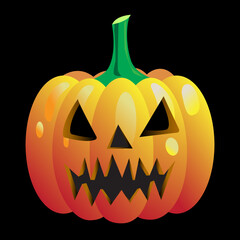 pumpkin on white background. Orange pumpkin for the holiday Halloween. Vector illustration.