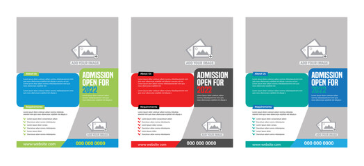 School students admission flyer template design