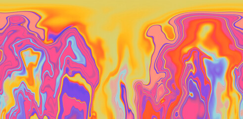 Abstract holographic background with fluid colorful paint stains.