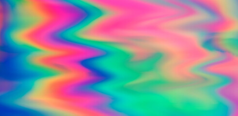Abstract holographic background with wavy colorful lines.