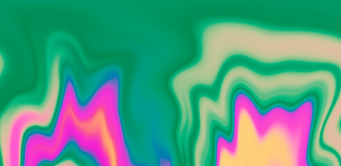 Abstract holographic background with wavy colorful lines.