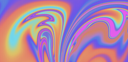 Obraz premium Abstract holographic background with wavy colorful lines.