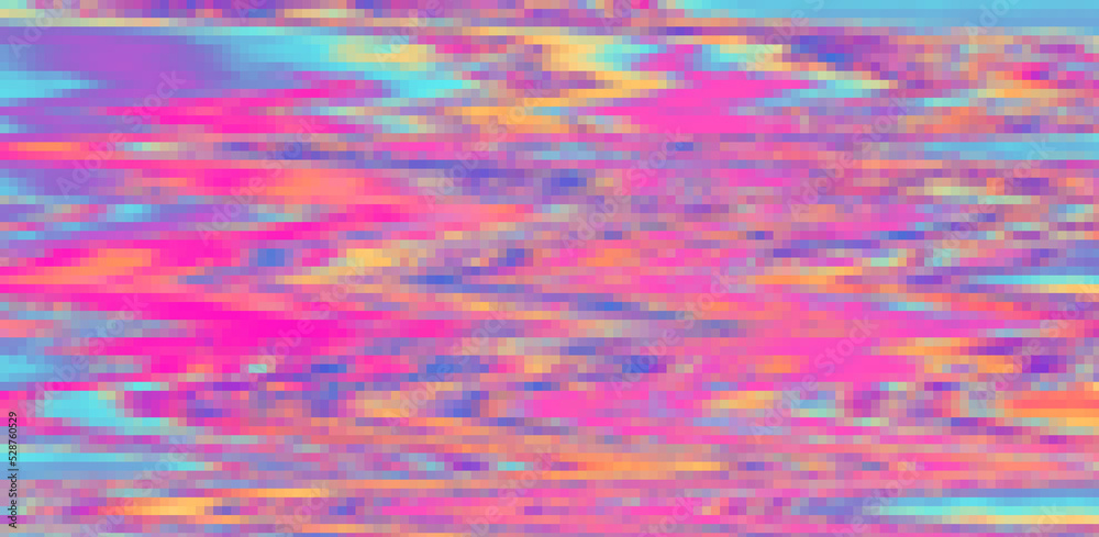 Poster Glitched and distorted background. Analog TV or computer screen.