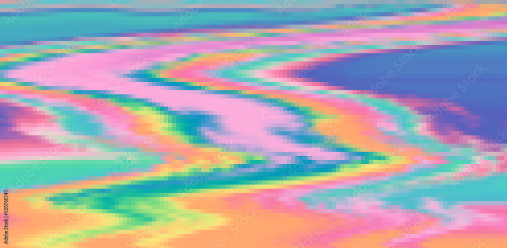 Poster Glitched and distorted background. Analog TV or computer screen.