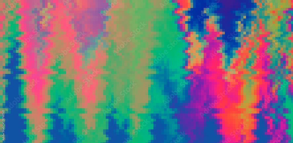 Fototapete glitched and distorted background. analog tv or computer screen.