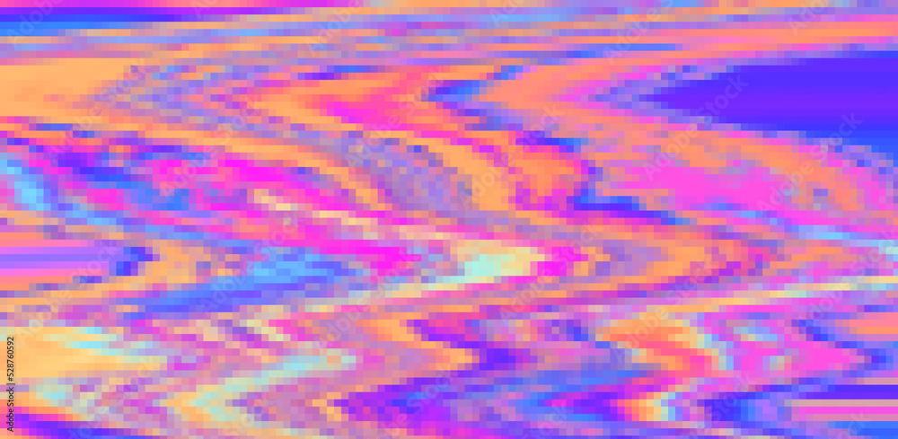 Poster Glitched and distorted background. Analog TV or computer screen.