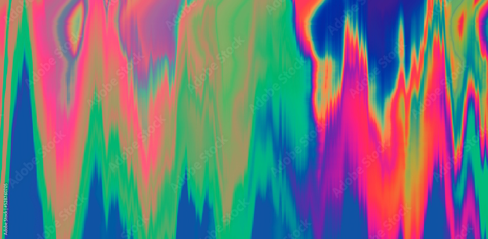 Poster Glitched and distorted background. Analog TV or computer screen.