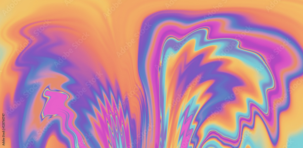 Poster Abstract background with colorful fluid ink and paint stains. Marbling ebru psychedelic texture.
