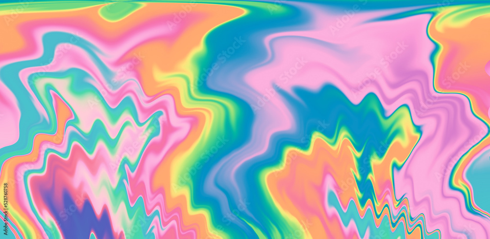 Poster Abstract background with colorful fluid ink and paint stains. Marbling ebru psychedelic texture.