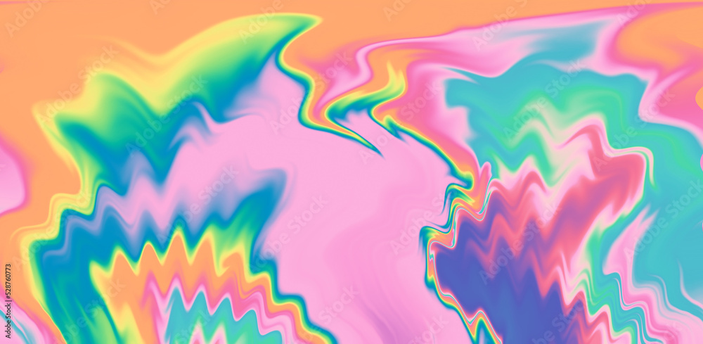 Poster Abstract background with colorful fluid ink and paint stains. Marbling ebru psychedelic texture.