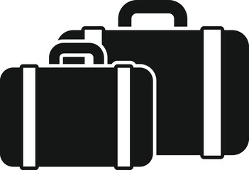 Travel suitcase icon simple vector. Waiting area. Airport chair