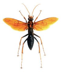 Hemipepsis australasiae asiaticae (female)
Large Insect, Predator Wasps in White Background