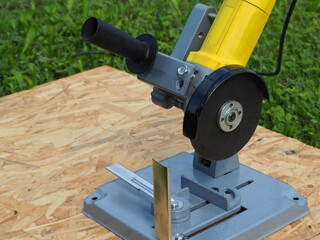 Angle grinder cutoff stand. Multifunctional angle grinder frame. Grinder holder cutter support bracket