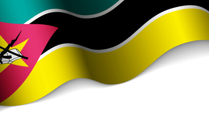 EPS10 Vector Patriotic heart with flag of Mozambique.