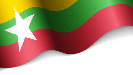 EPS10 Vector Patriotic heart with flag of Myanmar.