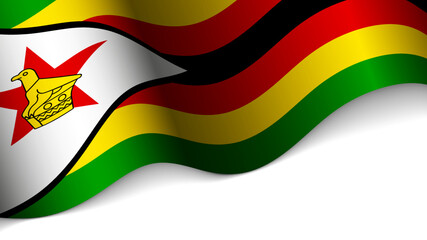 EPS10 Vector Patriotic heart with flag of Zimbabwe.