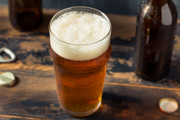 Boozy Refreshing Brown Craft Beer Ale